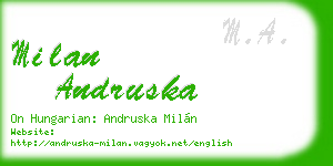 milan andruska business card
